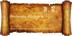 Medvegy Richárd névjegykártya